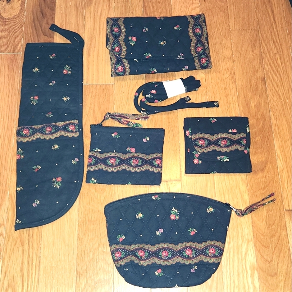 VINTAGE 5pcs Vera Bradley Petit Point RETIRED lrg Wallet,trifold,coin,case,cover